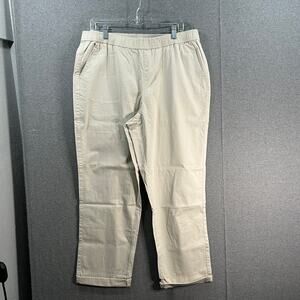 Denim & Co. Regular EasyWear Twill Relaxed Pull On Pant Light Khaki, Large